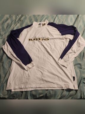 Vintage Reebok NFL Team Apparel Baltimore Ravens Mock Neck Long-Sleeve Men's 2XL